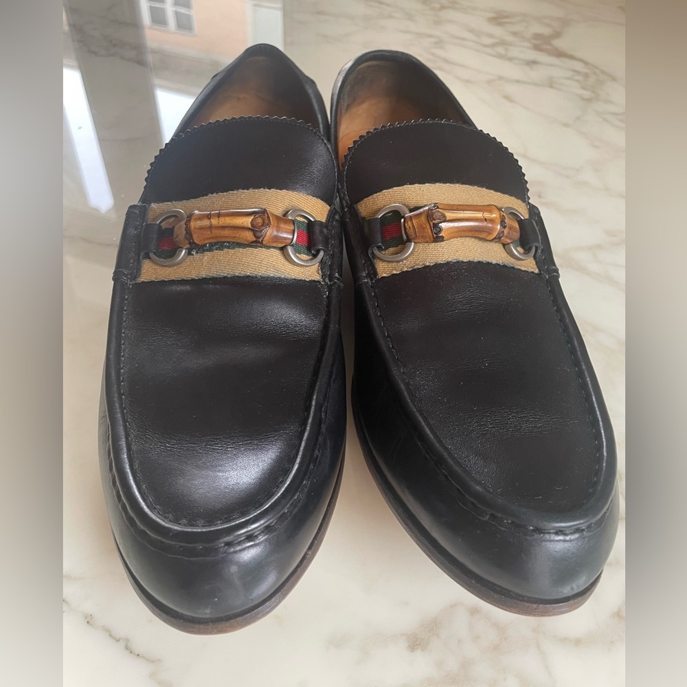Gucci men's leather loafers dark brown/black US 12